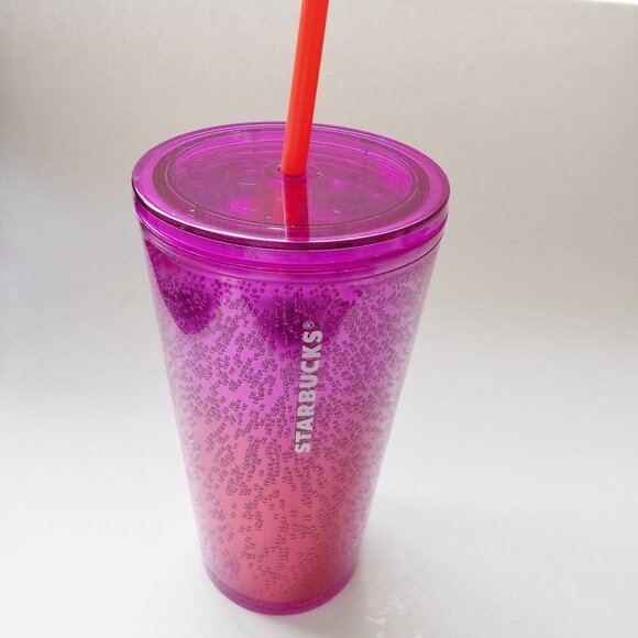 Starbucks Cold Beverage Tumblers Bundle of 2  with Straws Pink & Purple - Picture 7 of 13